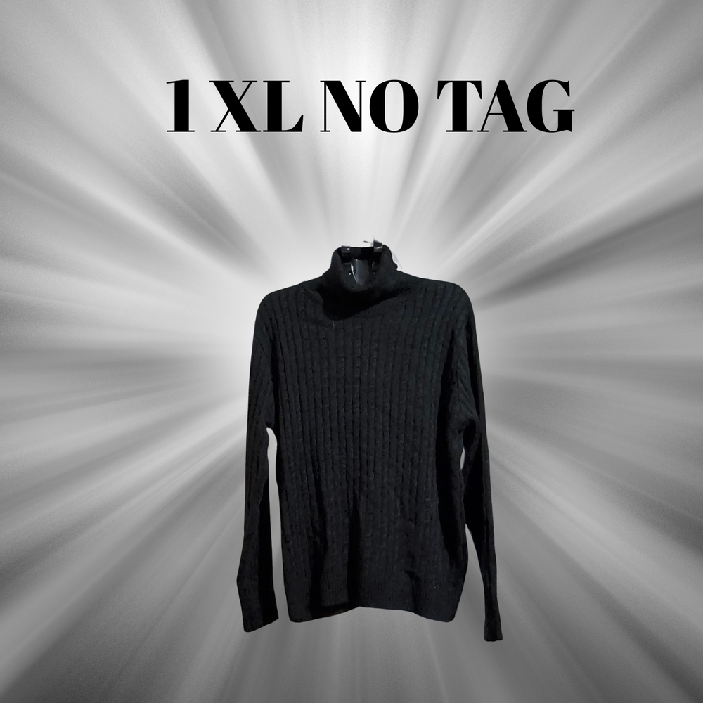Classic Black Ribbed Turtleneck Sweater